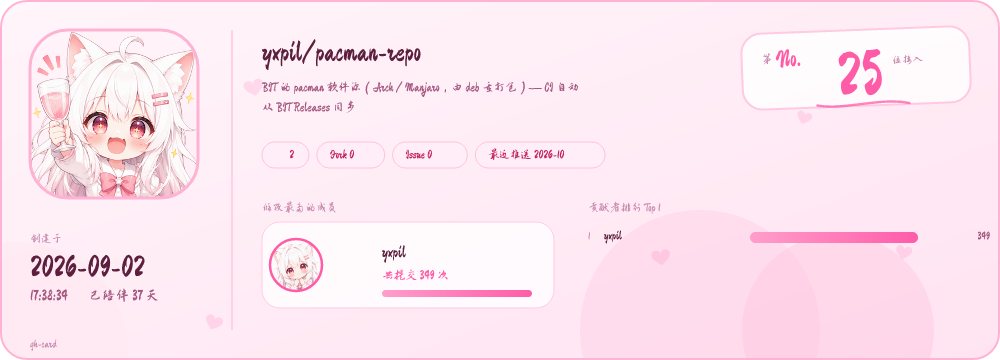 gh-card · yxpil/pacman-repo